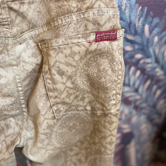 7 For All Man Kind gold Metallic skinny jeans - Picture 4 of 5